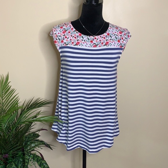 MATILDA JANE floral stripe trapeze top - Picture 2 of 10